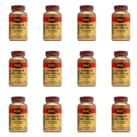 Fdc Omega 3 1000mg C/100 (Kit C/12) Menor preço em Fdc Omega 3 1000mg C/100 (Kit C/12)