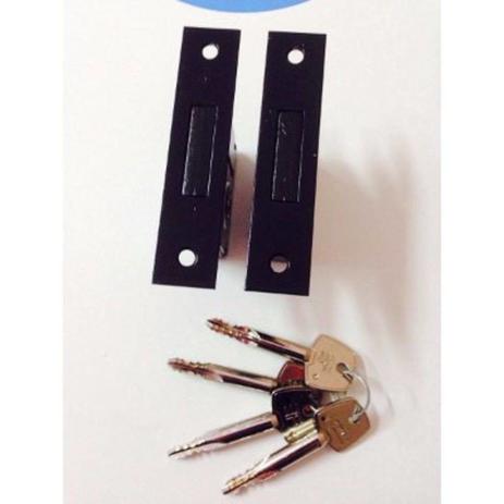 Fechadura Auxiliar Tetra Broca 40 Roseta Quadrada 440CR 3F - Preto Menor preço em Fechadura Auxiliar Tetra Broca 40 Roseta Quadrada 440CR 3F - Preto