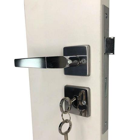 Fechadura de Porta Interna Quadrada Inox Cromada Ferca Menor preço em Fechadura de Porta Interna Quadrada Inox Cromada Ferca
