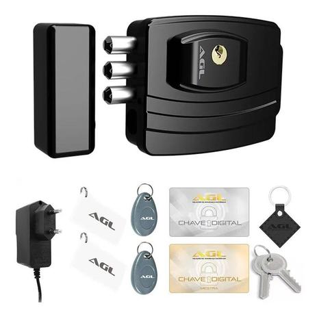 Fechadura Eletrônica Ultra Card AGL Sensor Aproximação 3 Pinos Preta Menor preço em Fechadura Eletrônica Ultra Card AGL Sensor Aproximação 3 Pinos Preta