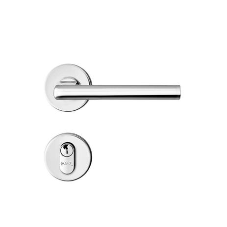 Fechadura Externa com Roseta Inox Line Cromado - Papaiz Menor preço em Fechadura Externa com Roseta Inox Line Cromado - Papaiz