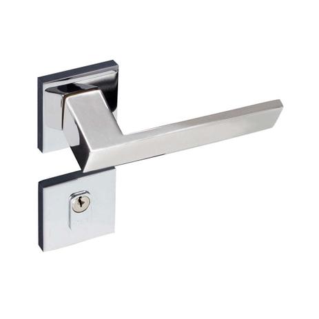Fechadura externa de aço zamac Beethoven 829-90 com roseta cromada Pado Menor preço em Fechadura externa de aço zamac Beethoven 829-90 com roseta cromada Pado