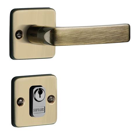 Fechadura Externa Soprano Pali Roseta Quadrada Antique 40mm Menor preço em Fechadura Externa Soprano Pali Roseta Quadrada Antique 40mm