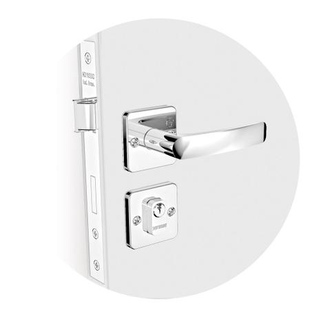 Fechadura Externa Soprano Pali Roseta Quadrada Cromada 40mm Menor preço em Fechadura Externa Soprano Pali Roseta Quadrada Cromada 40mm
