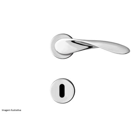 Fechadura Interna com Roseta Redonda Design Wave Cromada - Papaiz Menor preço em Fechadura Interna com Roseta Redonda Design Wave Cromada - Papaiz