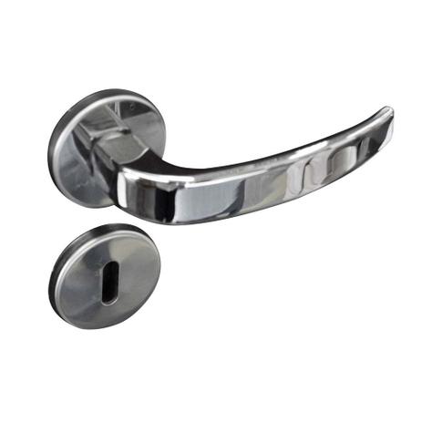 Fechadura interna de aço zamac Vic Acetinada com roseta cromada Pado Menor preço em Fechadura interna de aço zamac Vic Acetinada com roseta cromada Pado