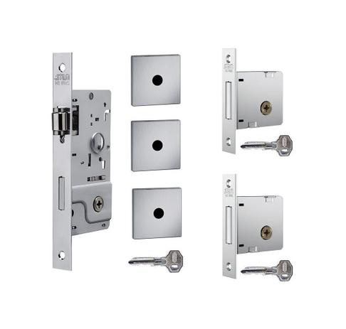 Fechadura kit rolete pivotante stam 800 escovada + travas aux. tetra chave quadrada mesmo segredo Menor preço em Fechadura kit rolete pivotante stam 800 escovada + travas aux. tetra chave quadrada mesmo segredo