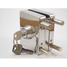 Fechadura quadrada de pressão em inox para porta vidro blindex - vidro/alvenaria - Ags Menor preço em Fechadura quadrada de pressão em inox para porta vidro blindex - vidro/alvenaria - Ags