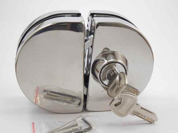 Fechadura redonda de pressão em inox para porta vidro blindex - vidro/vidro - Ags Menor preço em Fechadura redonda de pressão em inox para porta vidro blindex - vidro/vidro - Ags