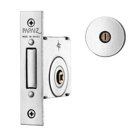 Fechadura Trava Auxiliar para Porta de Entrada Tetra 40 mm Roseta Quadrada Cromo Acetinado Papaiz Menor preço em Fechadura Trava Auxiliar para Porta de Entrada Tetra 40 mm Roseta Quadrada Cromo Acetinado Papaiz