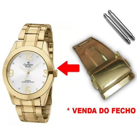 Fecho Tranca Dourado Compatível com Relógio Champion ch24268h 22mm - Oficina dos relógios Menor preço em Fecho Tranca Dourado Compatível com Relógio Champion ch24268h 22mm - Oficina dos relógios