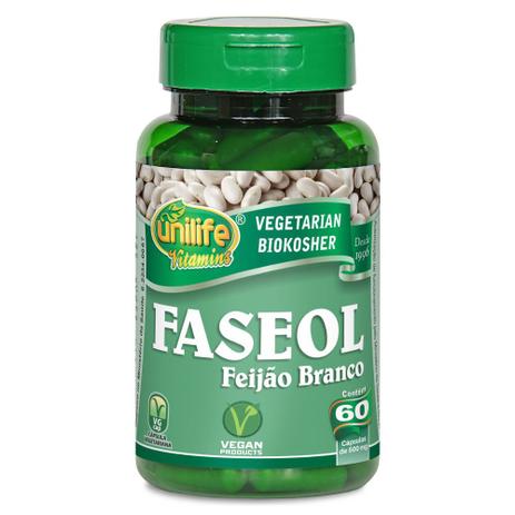 Feijão Branco Faseol 60 cápsulas de 500mg - Unilife Menor preço em Feijão Branco Faseol 60 cápsulas de 500mg - Unilife