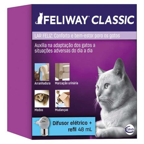 Feliway Classic Ceva Difusor Elétrico + Refil 48 mL Menor preço em Feliway Classic Ceva Difusor Elétrico + Refil 48 mL