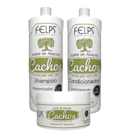 Felps Cachos Azeite de Abacate Shampoo + Condicionador + Máscara Menor preço em Felps Cachos Azeite de Abacate Shampoo + Condicionador + Máscara