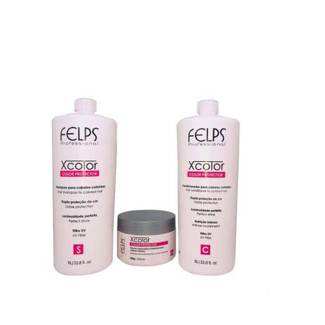 Felps Kit Tratamento Xcolor Shampoo 1L Condicionador 1L Máscara 300g Menor preço em Felps Kit Tratamento Xcolor Shampoo 1L Condicionador 1L Máscara 300g