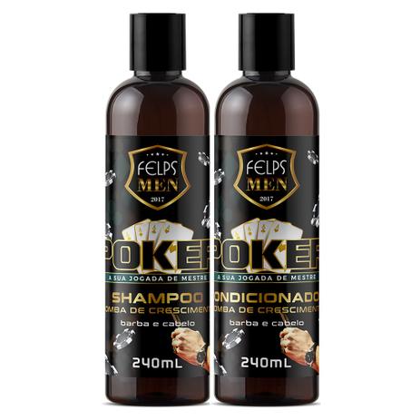 Felps Men Kit Duo Barba e Cabelo Poker 2x240ml Menor preço em Felps Men Kit Duo Barba e Cabelo Poker 2x240ml