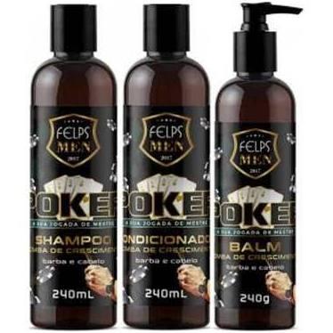 Felps Men Kit Poker Shampoo 240g + Condicionador 240g + Balm 240g é boa?