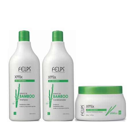 Felps Xmix Kit Profissional Extrato de Bamboo - 3 Produtos Menor preço em Felps Xmix Kit Profissional Extrato de Bamboo - 3 Produtos