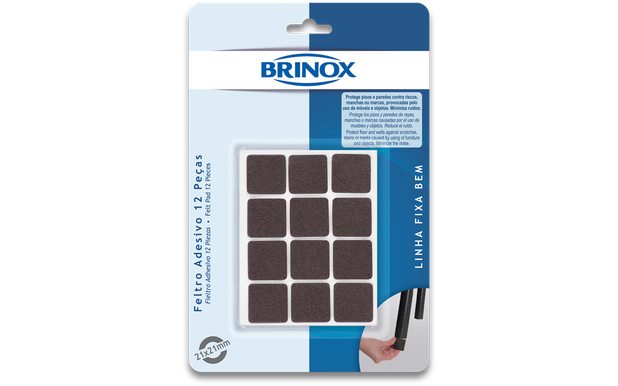 Feltro Adesivo 12 Peças 2,1 x 2,1 cm Brinox Menor preço em Feltro Adesivo 12 Peças 2,1 x 2,1 cm Brinox
