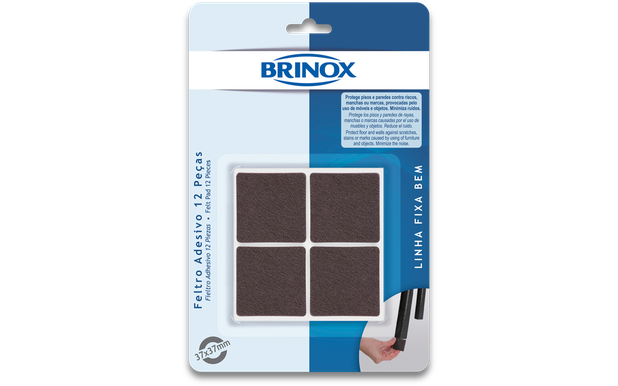 Feltro Adesivo 12 Peças 3,7 x 3,7 cm Brinox Menor preço em Feltro Adesivo 12 Peças 3,7 x 3,7 cm Brinox