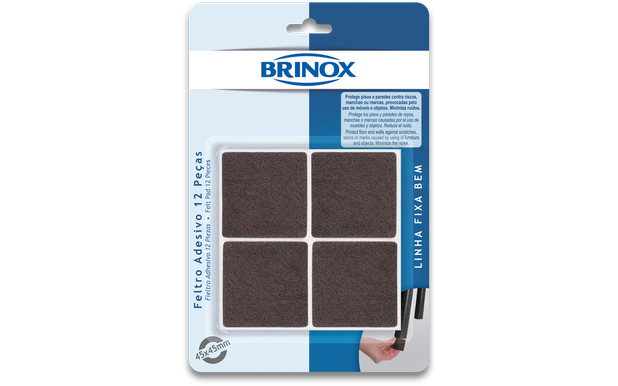 Feltro Adesivo 12 Peças 4,5 x 4,5 cm Brinox Menor preço em Feltro Adesivo 12 Peças 4,5 x 4,5 cm Brinox