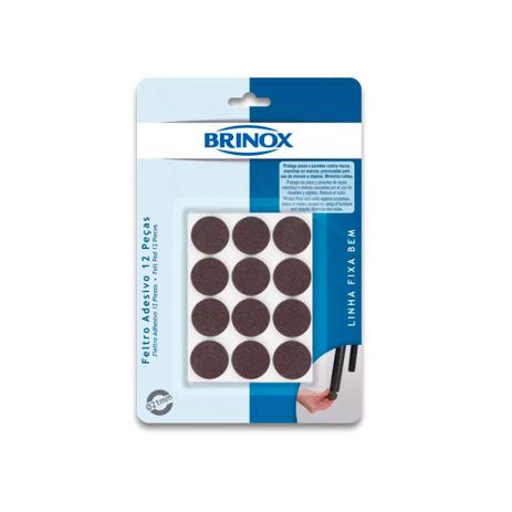 Feltro Adesivo 12 Peças Fixa Bem Ø 2,1 cm Marrom - Brinox Menor preço em Feltro Adesivo 12 Peças Fixa Bem Ø 2,1 cm Marrom - Brinox