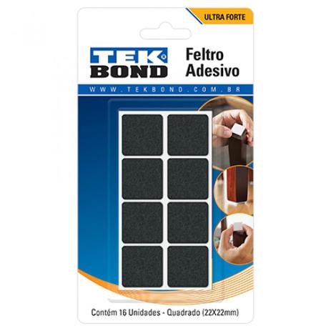 Feltro protetor adesivo quadrado 22 mm com 16 unidades - Tekbond Menor preço em Feltro protetor adesivo quadrado 22 mm com 16 unidades - Tekbond