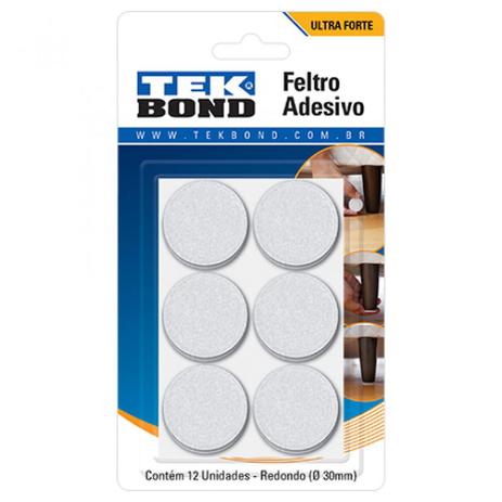 Feltro protetor adesivo redondo 30 mm com 12 unidades - Tekbond Menor preço em Feltro protetor adesivo redondo 30 mm com 12 unidades - Tekbond