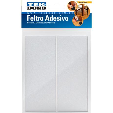 Feltro protetor adesivo retangular 127 x 51mm branco com 2 unidades - Tekbond Menor preço em Feltro protetor adesivo retangular 127 x 51mm branco com 2 unidades - Tekbond