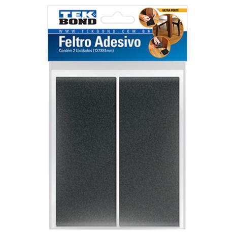 Feltro protetor adesivo retangular 127 x 51mm preto com 2 unidades - Tekbond Menor preço em Feltro protetor adesivo retangular 127 x 51mm preto com 2 unidades - Tekbond