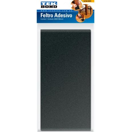 Feltro protetor adesivo retangular 200 x 100 mm preto com 1 unidade - Tekbond Menor preço em Feltro protetor adesivo retangular 200 x 100 mm preto com 1 unidade - Tekbond