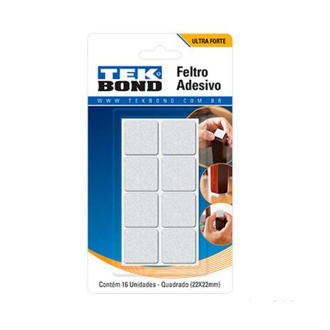 Feltro quadrado 22mm com 16 unidades branco Tekbond Menor preço em Feltro quadrado 22mm com 16 unidades branco Tekbond