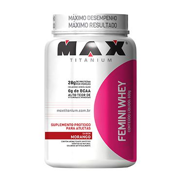 Femini Whey (c/ Proteína Isolada de Soja) - 600 gramas - Max Titanium Menor preço em Femini Whey (c/ Proteína Isolada de Soja) - 600 gramas - Max Titanium