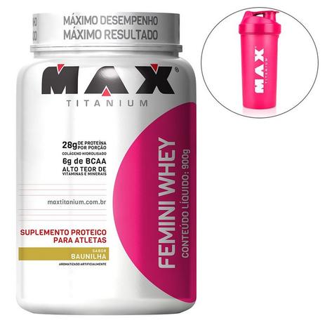 Femini Whey (c/ Proteína Isolada de Soja) - 900 gramas - Max Titanium Menor preço em Femini Whey (c/ Proteína Isolada de Soja) - 900 gramas - Max Titanium