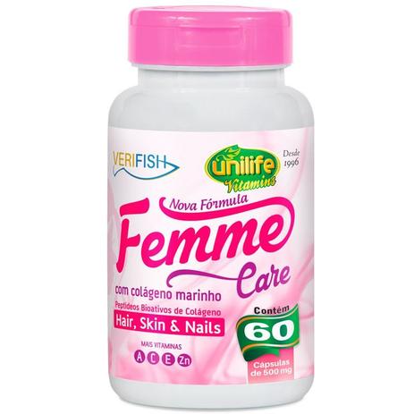 Femme Care com Colágeno Marinho 60 cápsulas Unilife Menor preço em Femme Care com Colágeno Marinho 60 cápsulas Unilife