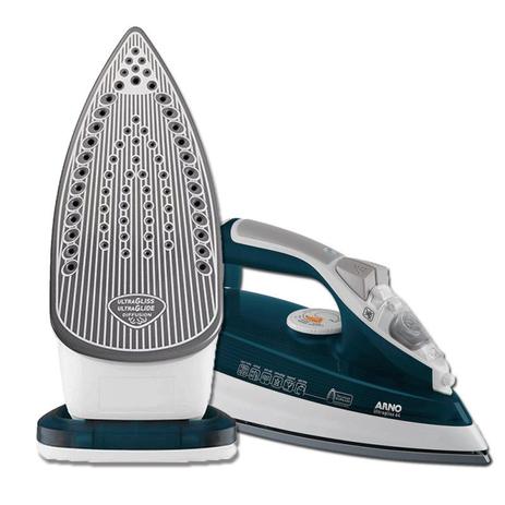 Ferro a Vapor Arno Ultragliss 64 220v Branco e Azul com Sistema EasyCord Menor preço em Ferro a Vapor Arno Ultragliss 64 220v Branco e Azul com Sistema EasyCord
