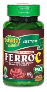Menor preço em Ferro com Vitamina C 60 Cápsulas 950mg - Unilife