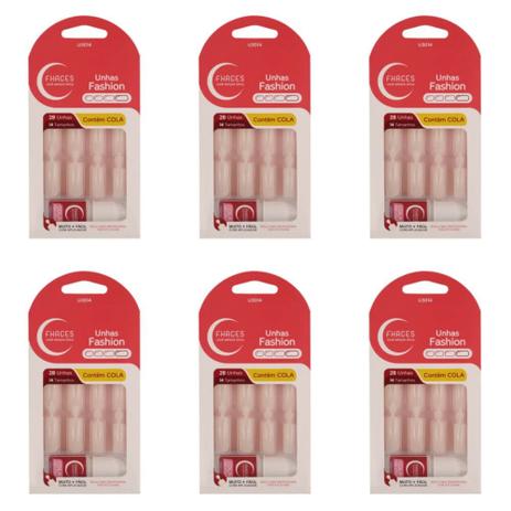 Fhaces Unhas Artificiais Natural Fashion C/28 + Cola (Kit C/06) é boa?