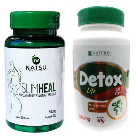 Fibra Seca Barriga Slim Heal E Detox Life Com Spirulina - Natsu / naturei Menor preço em Fibra Seca Barriga Slim Heal E Detox Life Com Spirulina - Natsu / naturei