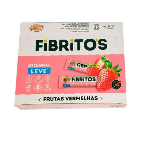 Fibritos com Frutas Vermelhas Biosoft (Cx c/ 15 un de 25g) Menor preço em Fibritos com Frutas Vermelhas Biosoft (Cx c/ 15 un de 25g)