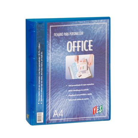 Fichário com Capa Personalizável e Bolso Interno - 4 argolas - A4 - Polipropileno - Transparente - Yes Menor preço em Fichário com Capa Personalizável e Bolso Interno - 4 argolas - A4 - Polipropileno - Transparente - Yes