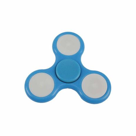 Fidget Hand Spinner Toy Azul Claro c/ LED - Fingertoy Menor preço em Fidget Hand Spinner Toy Azul Claro c/ LED - Fingertoy