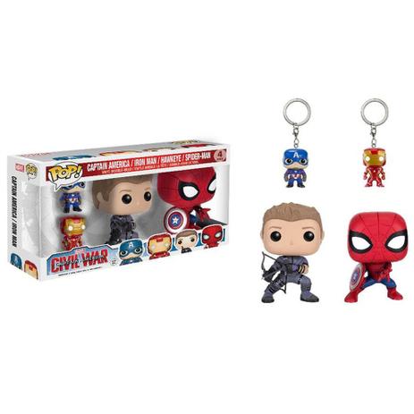 Figura Colecionável - Funko POP - Disney - Marvel - Capitão América - Guerra Civíl - Pack Vingadores - Funko Menor preço em Figura Colecionável - Funko POP - Disney - Marvel - Capitão América - Guerra Civíl - Pack Vingadores - Funko
