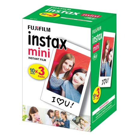 Filme instantâneo Instax Mini Borda Branca FUJIFILM - Pack c/ 30 poses Menor preço em Filme instantâneo Instax Mini Borda Branca FUJIFILM - Pack c/ 30 poses