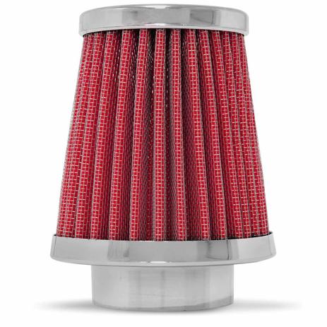 Filtro Ar Esportivo Race Chrome Monofluxo 52mm Vermelho Menor preço em Filtro Ar Esportivo Race Chrome Monofluxo 52mm Vermelho
