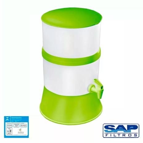Filtro de Água Compacto com Vela Cerâmica Verde + Vela Cerâmica Tradicional - Sap filtros Menor preço em Filtro de Água Compacto com Vela Cerâmica Verde + Vela Cerâmica Tradicional - Sap filtros