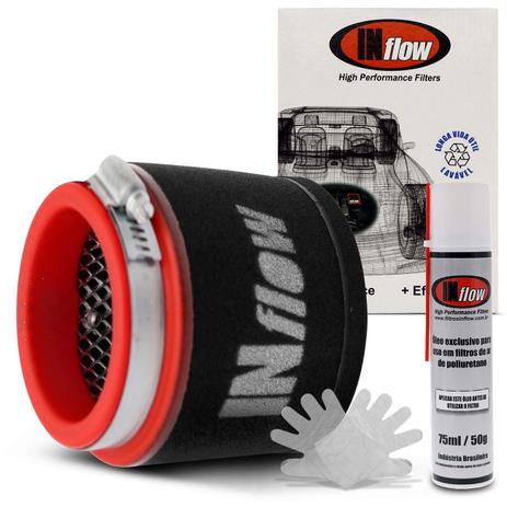 Filtro de Ar Esportivo Inflow Duplo Fluxo Turbina Universal 115mm 3 Polegadas HPF9909 Menor preço em Filtro de Ar Esportivo Inflow Duplo Fluxo Turbina Universal 115mm 3 Polegadas HPF9909