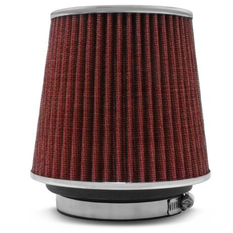 Filtro de Ar Esportivo KN Alto Fluxo Universal 76mm 89mm 102mm Cônico Vermelho e Cromado RG1001RD Menor preço em Filtro de Ar Esportivo KN Alto Fluxo Universal 76mm 89mm 102mm Cônico Vermelho e Cromado RG1001RD