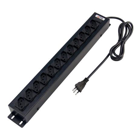 Filtro de Linha Force line 1,5 Metros Bivolt 12 Tomadas regua extensora Rack padrao Menor preço em Filtro de Linha Force line 1,5 Metros Bivolt 12 Tomadas regua extensora Rack padrao