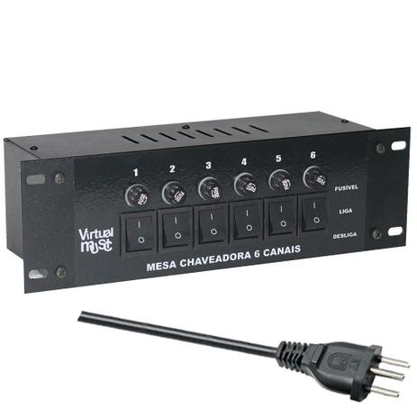 Filtro De Linha Regua 6 Tomadas 10A Metal Extensao Profissional Preta Botao Preto - Virtual Music Menor preço em Filtro De Linha Regua 6 Tomadas 10A Metal Extensao Profissional Preta Botao Preto - Virtual Music